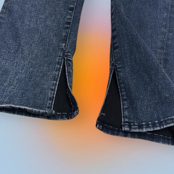 EXPRESS Women’s 00 SKYSCRAPER Split Bottom Blue Jeans - Picture 4 of 5